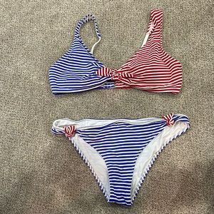 Abercrombie & Fitch Striped Bikini Size Large